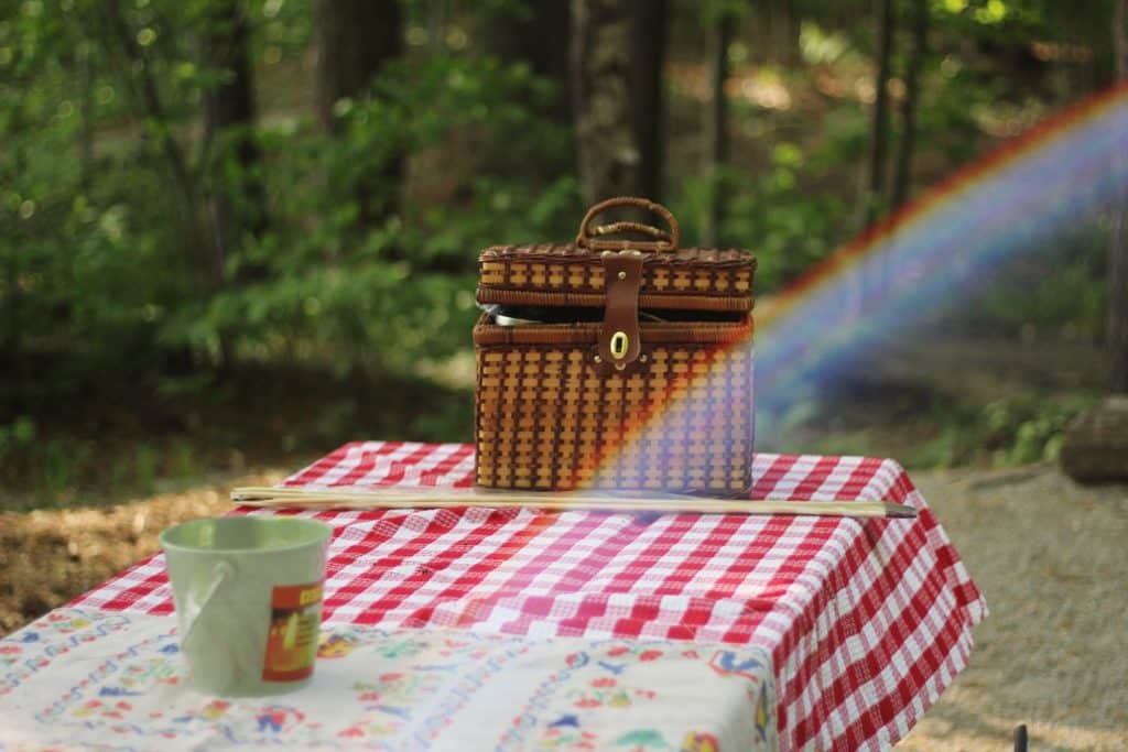 picnic on an outdoor kitchen RV