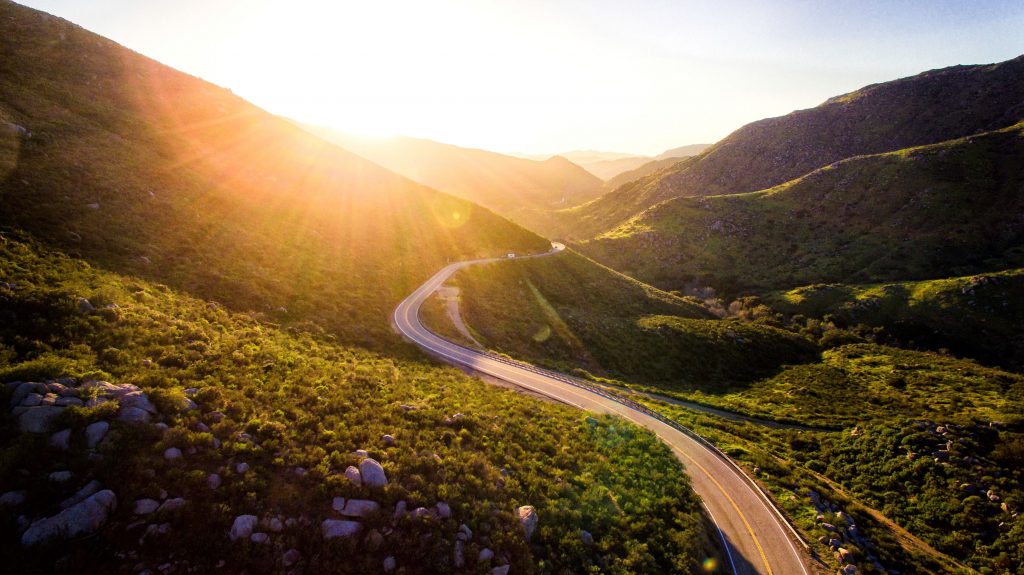 Diesel RV Pros and Cons A winding mountain road.
