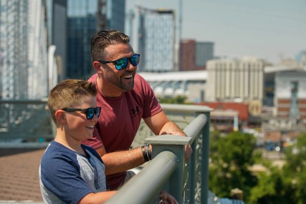 Father and Son smiling