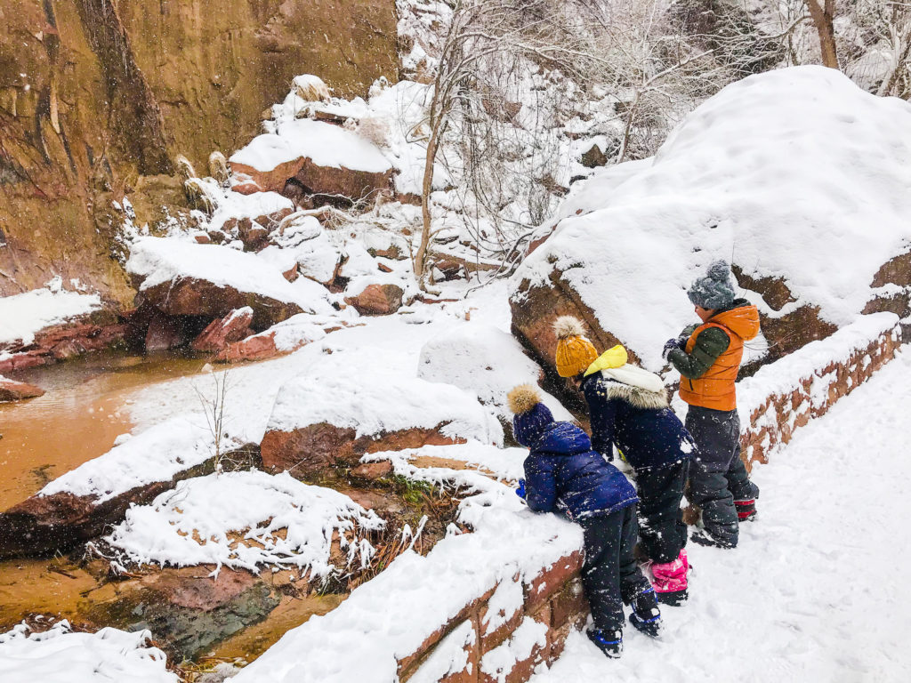 kids outdoors in the snow