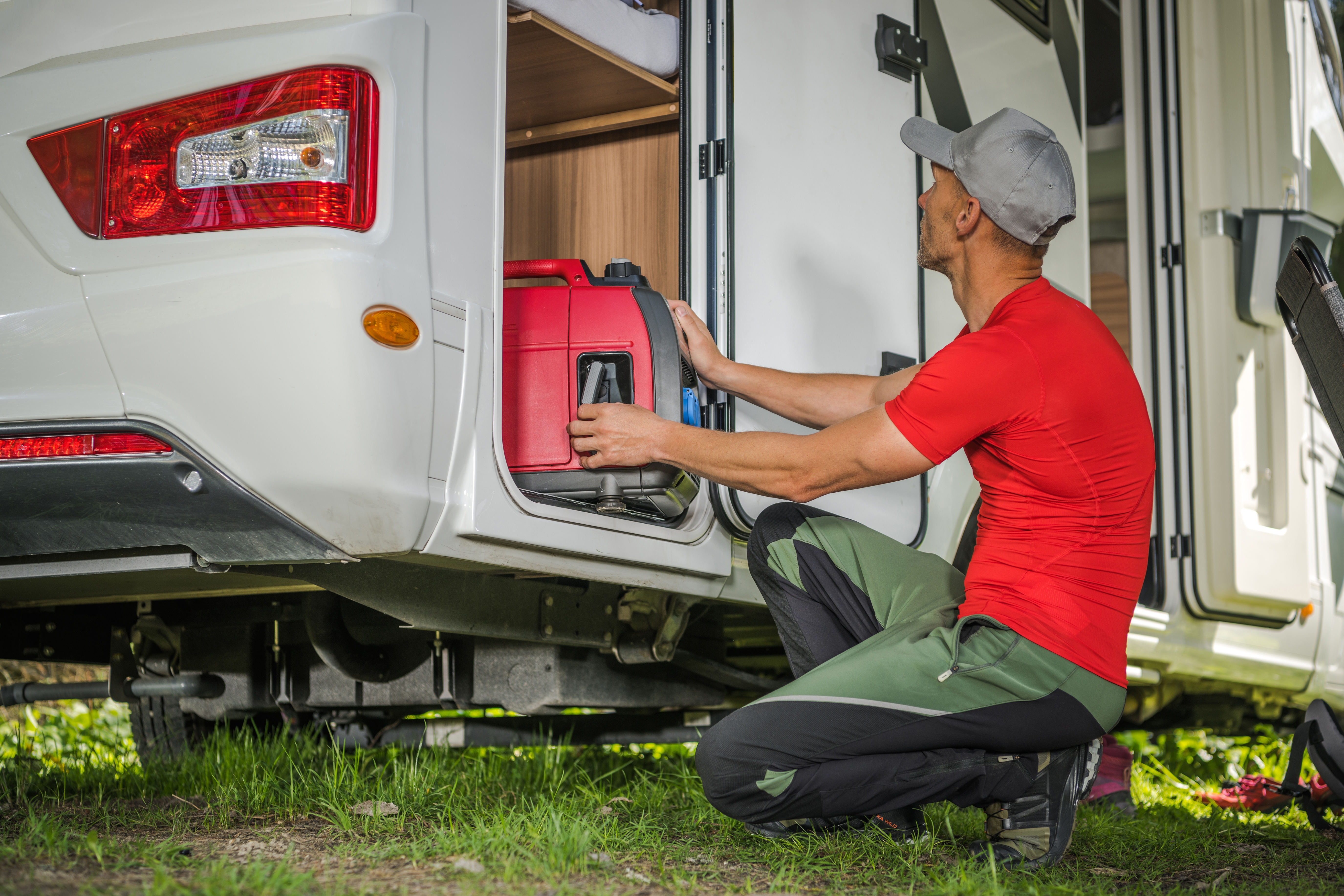 Portable Gas Generator in RV Storage